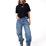 Polera Manga Corta Mujer Caterpillar Culture Negro