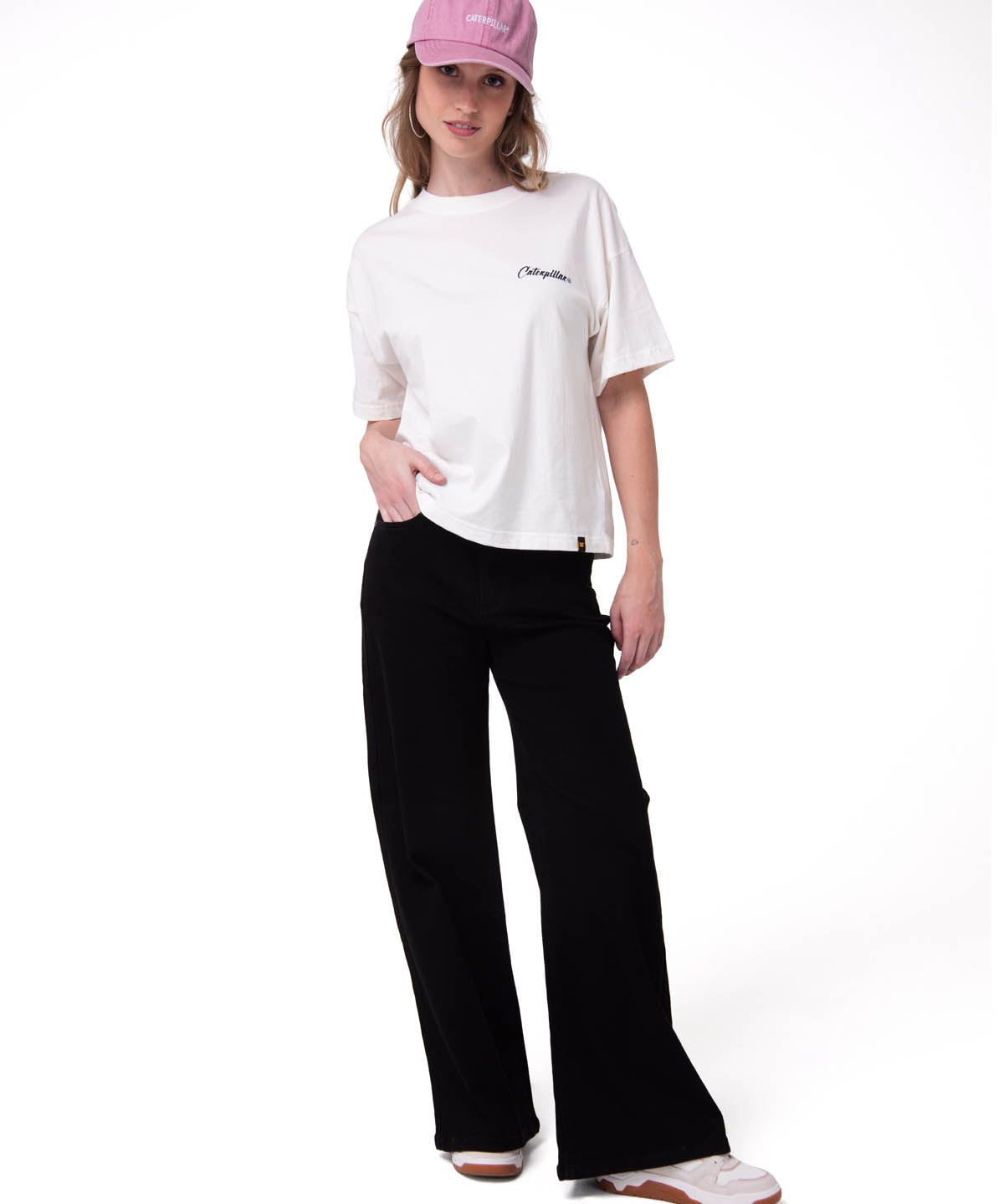 Polera Manga Corta Mujer Moment In Time Blanco Cat