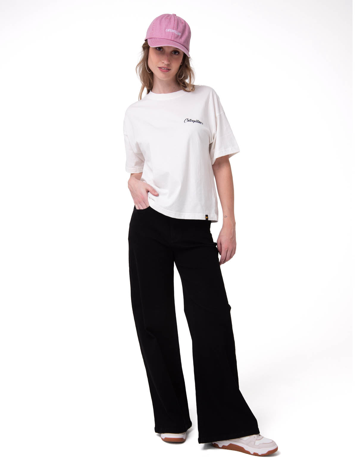 Polera Manga Corta Mujer Moment In Time Blanco Cat