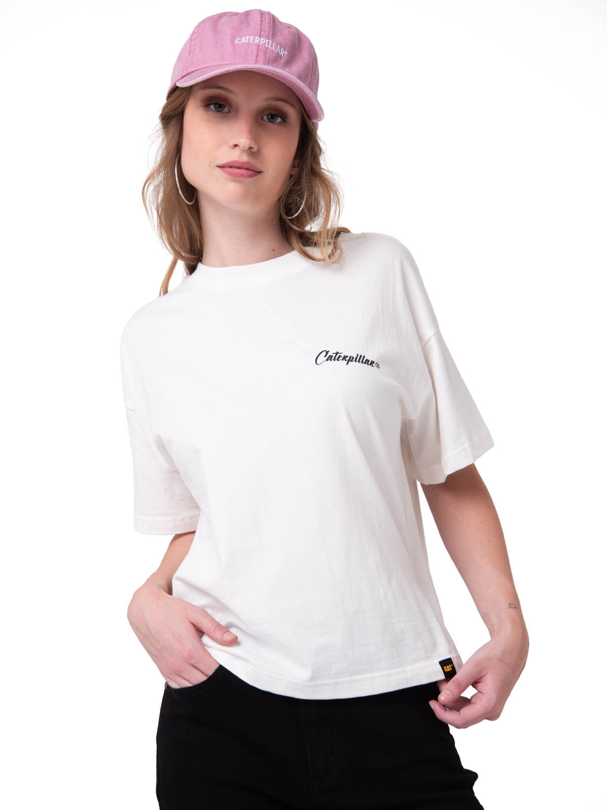 Polera Manga Corta Mujer Moment In Time Blanco Cat