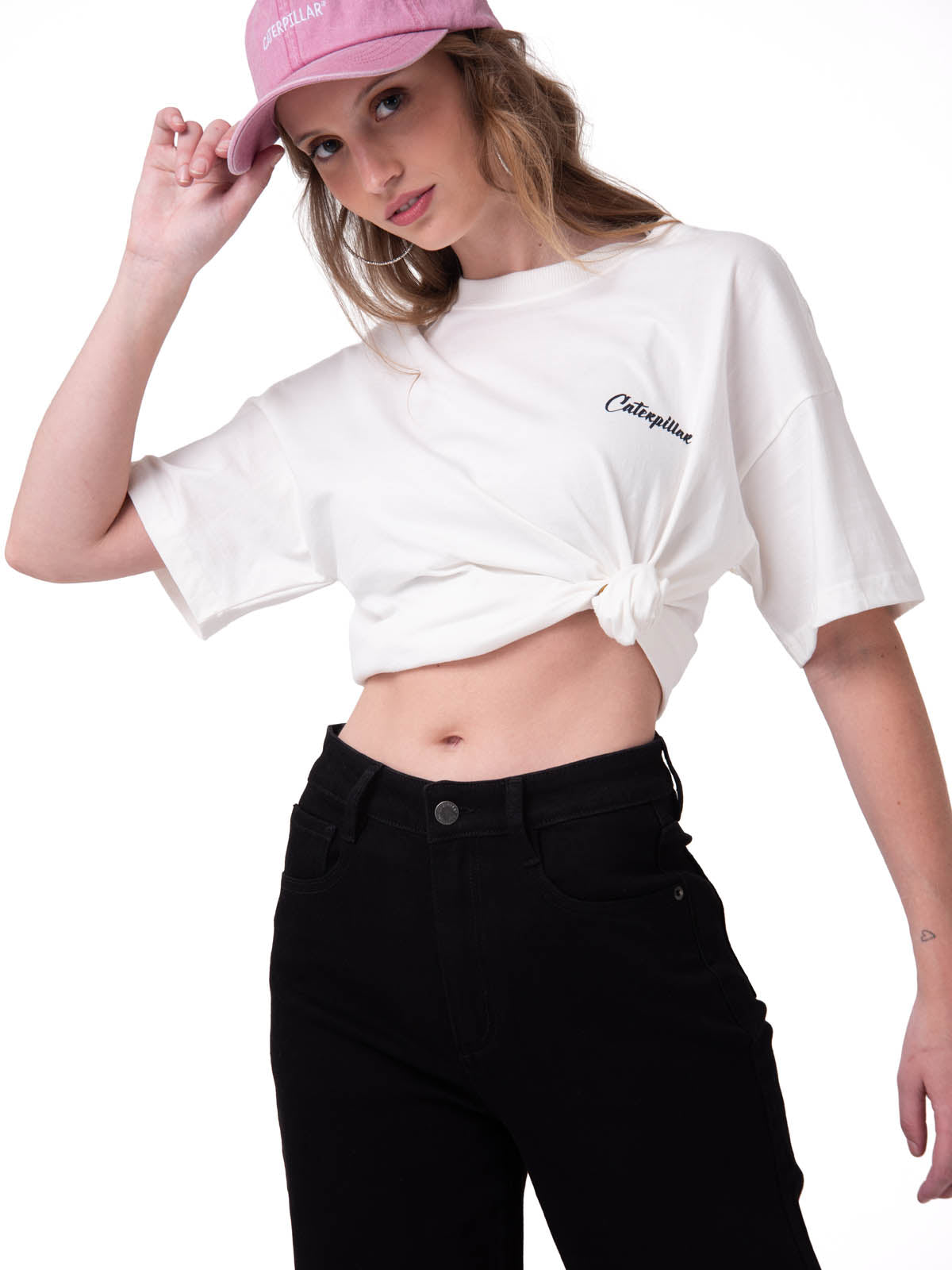 Polera Manga Corta Mujer Moment In Time Blanco Cat