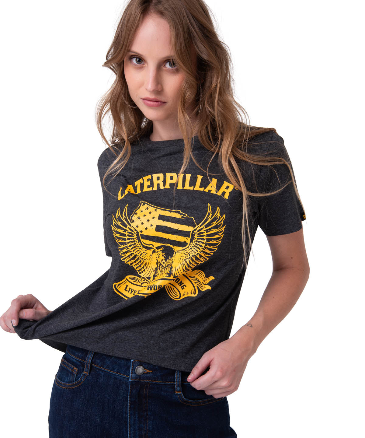 Polera Manga Corta Mujer Time Tested Negro Cat