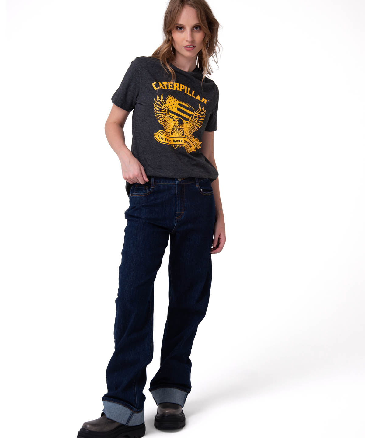 Polera Manga Corta Mujer Time Tested Negro Cat