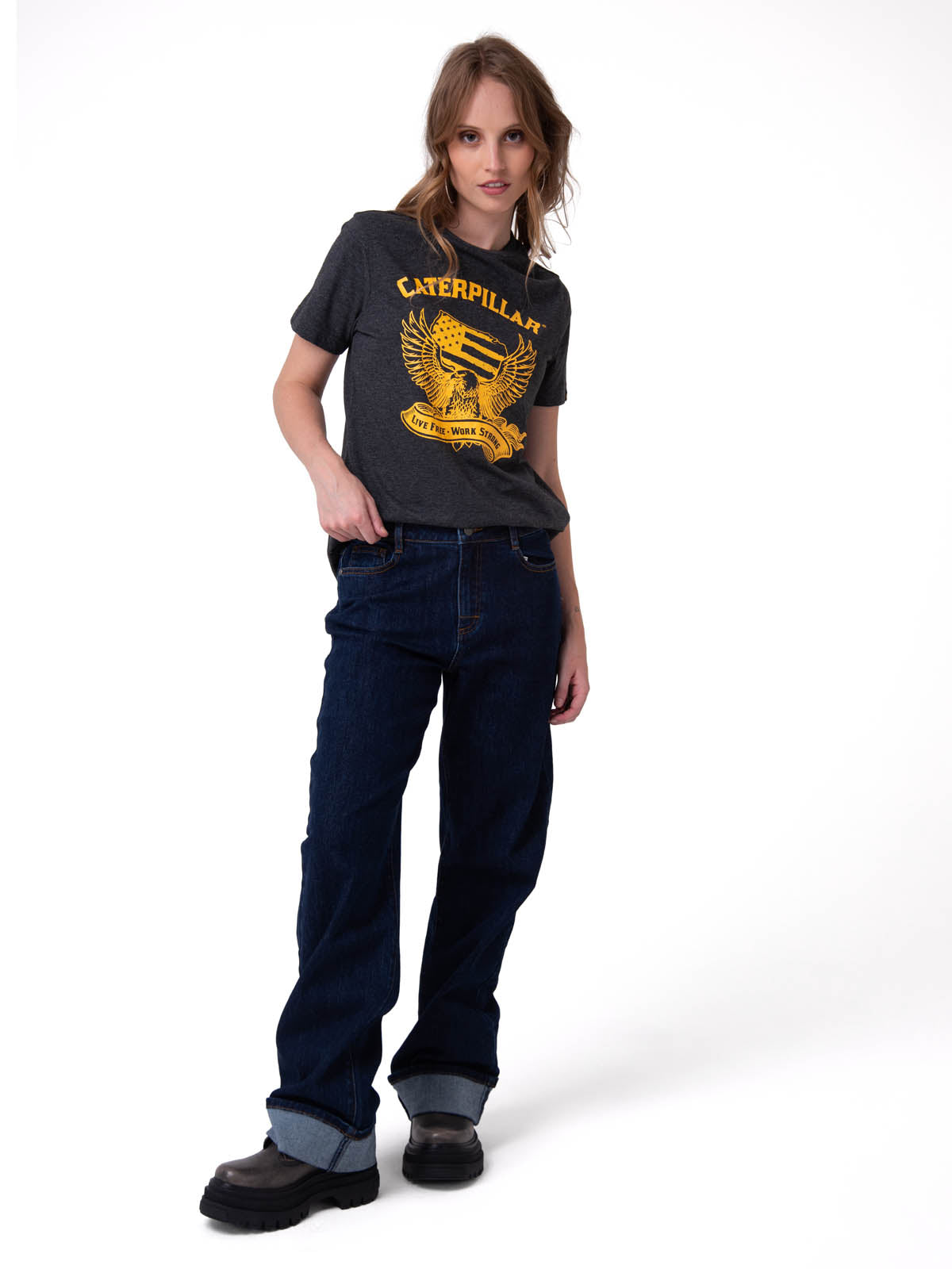 Polera Manga Corta Mujer Time Tested Negro Cat