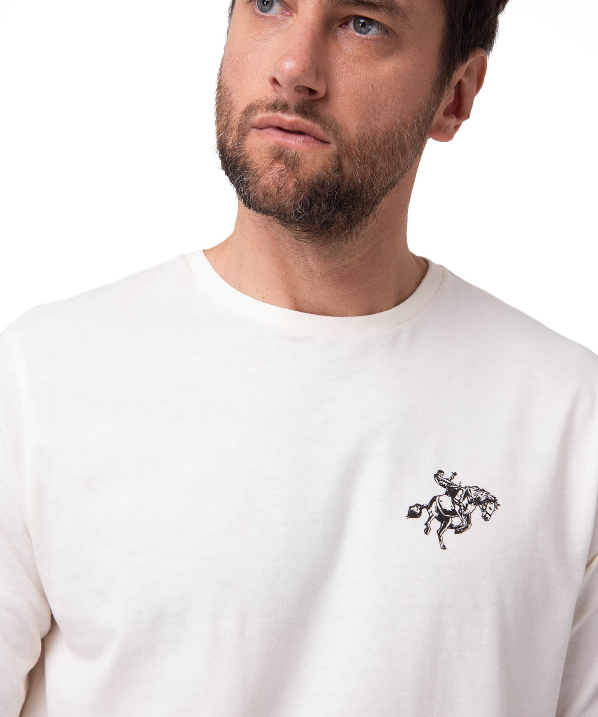 Polera Manga Corta Hombre Western Urban Blanco Cat