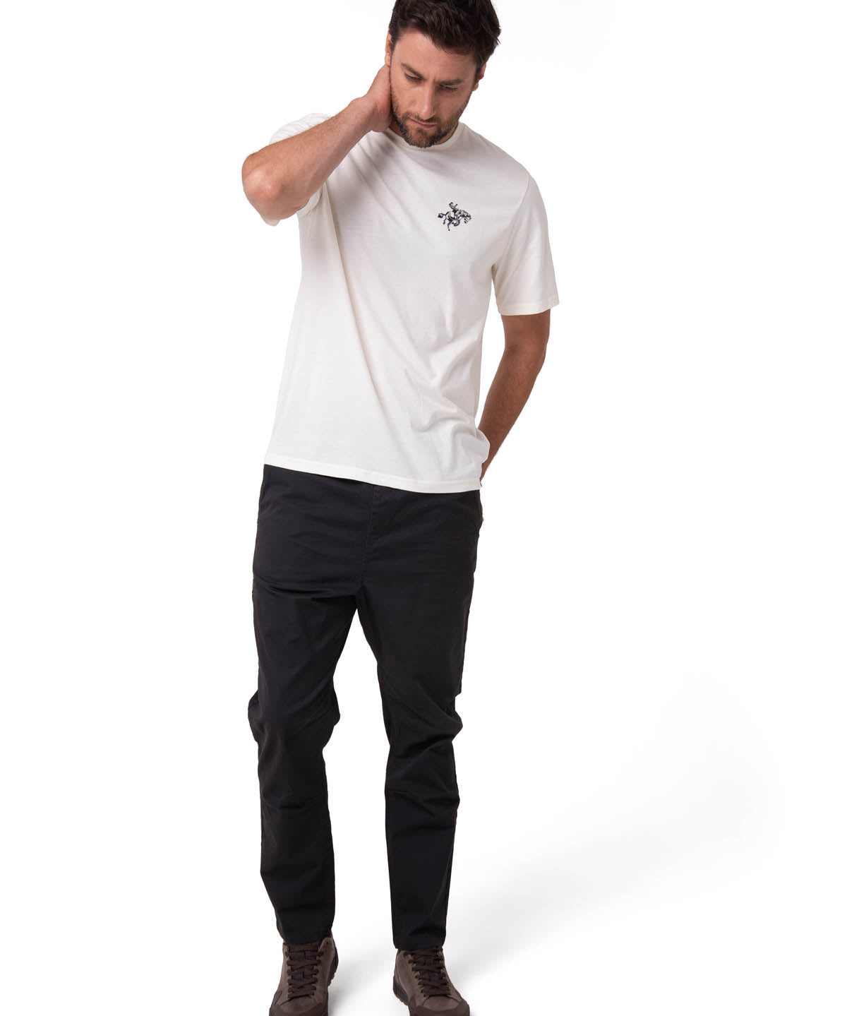 Polera Manga Corta Hombre Western Urban Blanco Cat