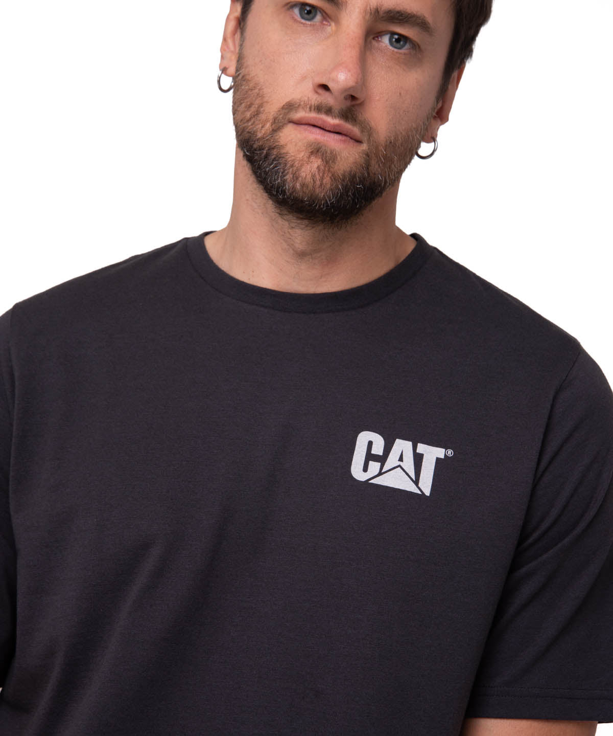 Polera Manga Corta Hombre Moto Urban Negro Cat