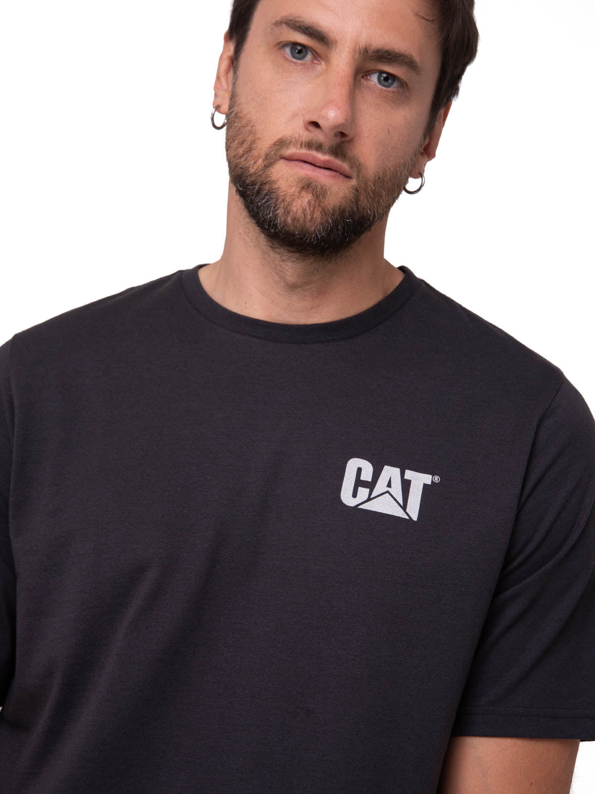 Polera Manga Corta Hombre Moto Urban Negro Cat