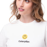 Polera Manga Corta Mujer Caterpillar Smiley Blanco
