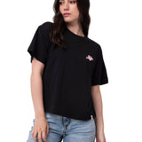 Polera Manga Corta Mujer Caterpillar Heart Negro