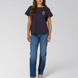 Polera Manga Corta Mujer Cross Stitch Azul Cat