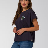 Polera Manga Corta Mujer Cross Stitch Azul Cat