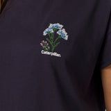 Polera Manga Corta Mujer Cross Stitch Azul Cat