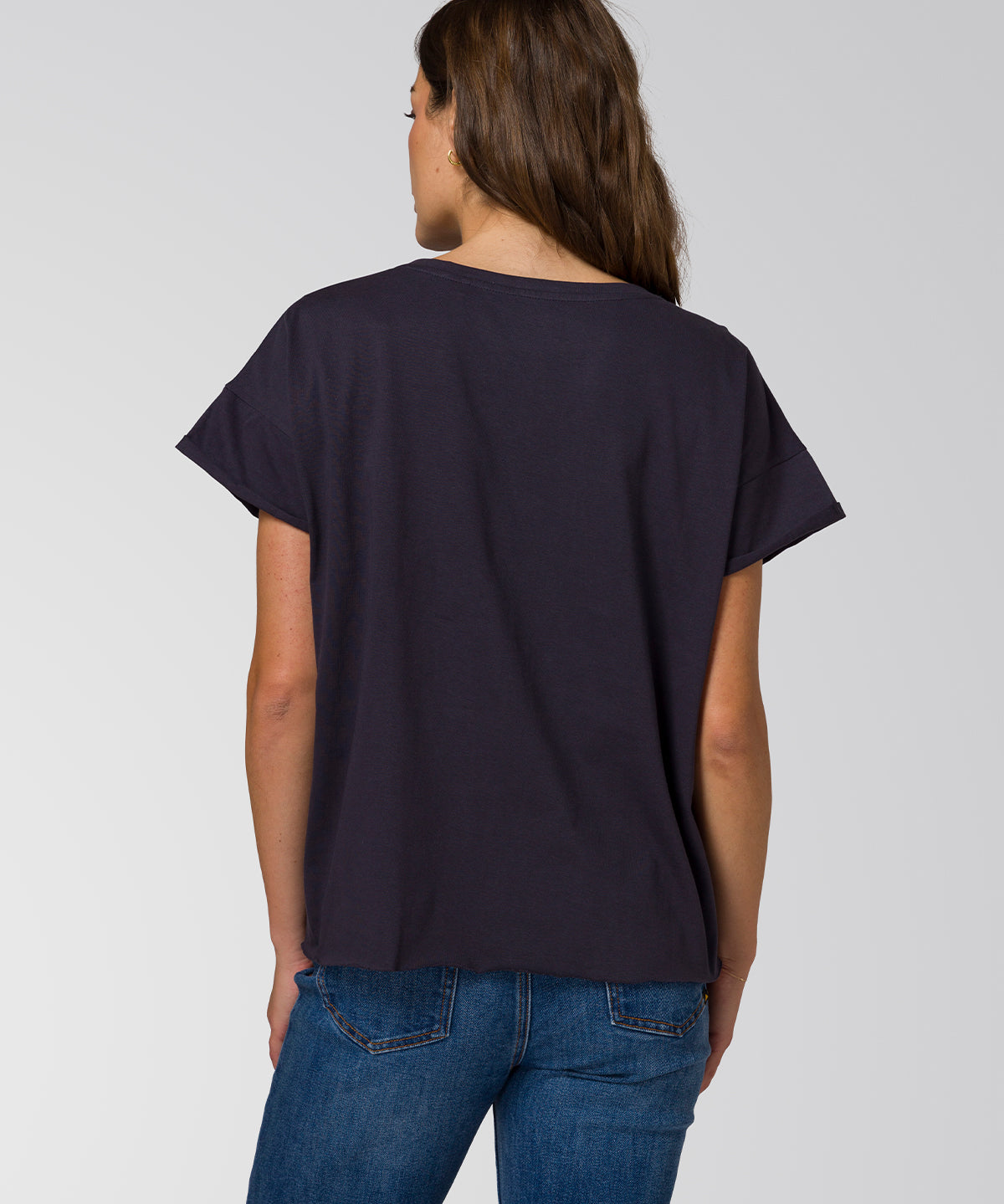 Polera Manga Corta Mujer Cross Stitch Azul Cat