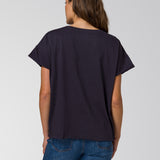 Polera Manga Corta Mujer Cross Stitch Azul Cat