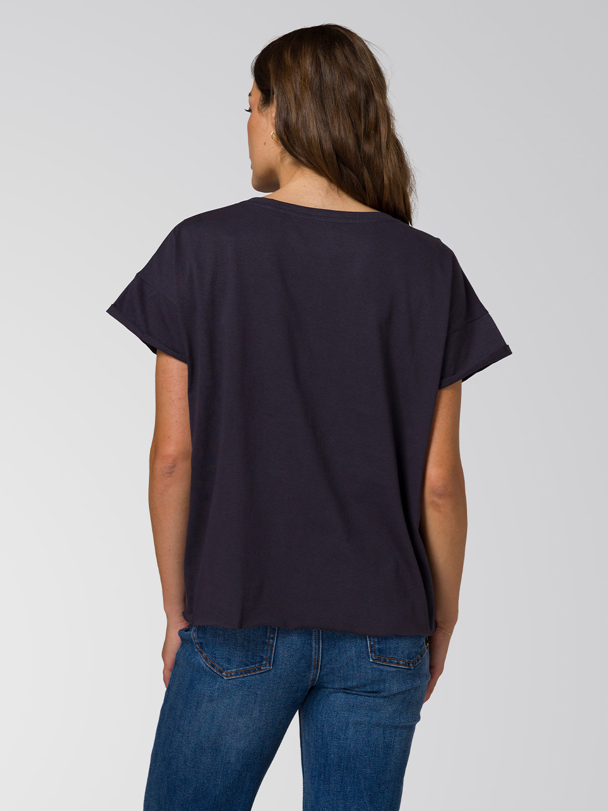 Polera Manga Corta Mujer Cross Stitch Azul Cat