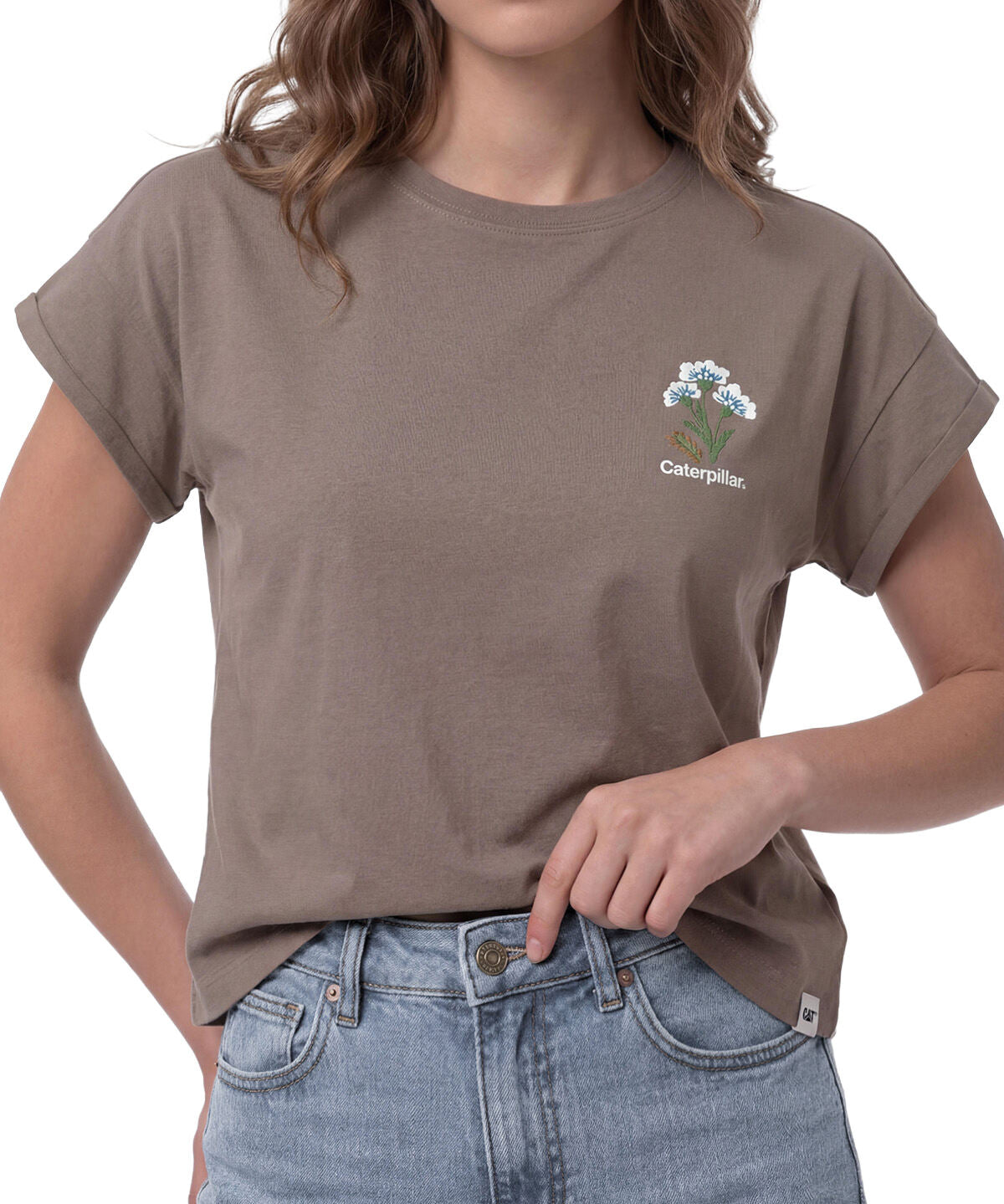 Polera Manga Corta Mujer Cross Stitch Café Cat