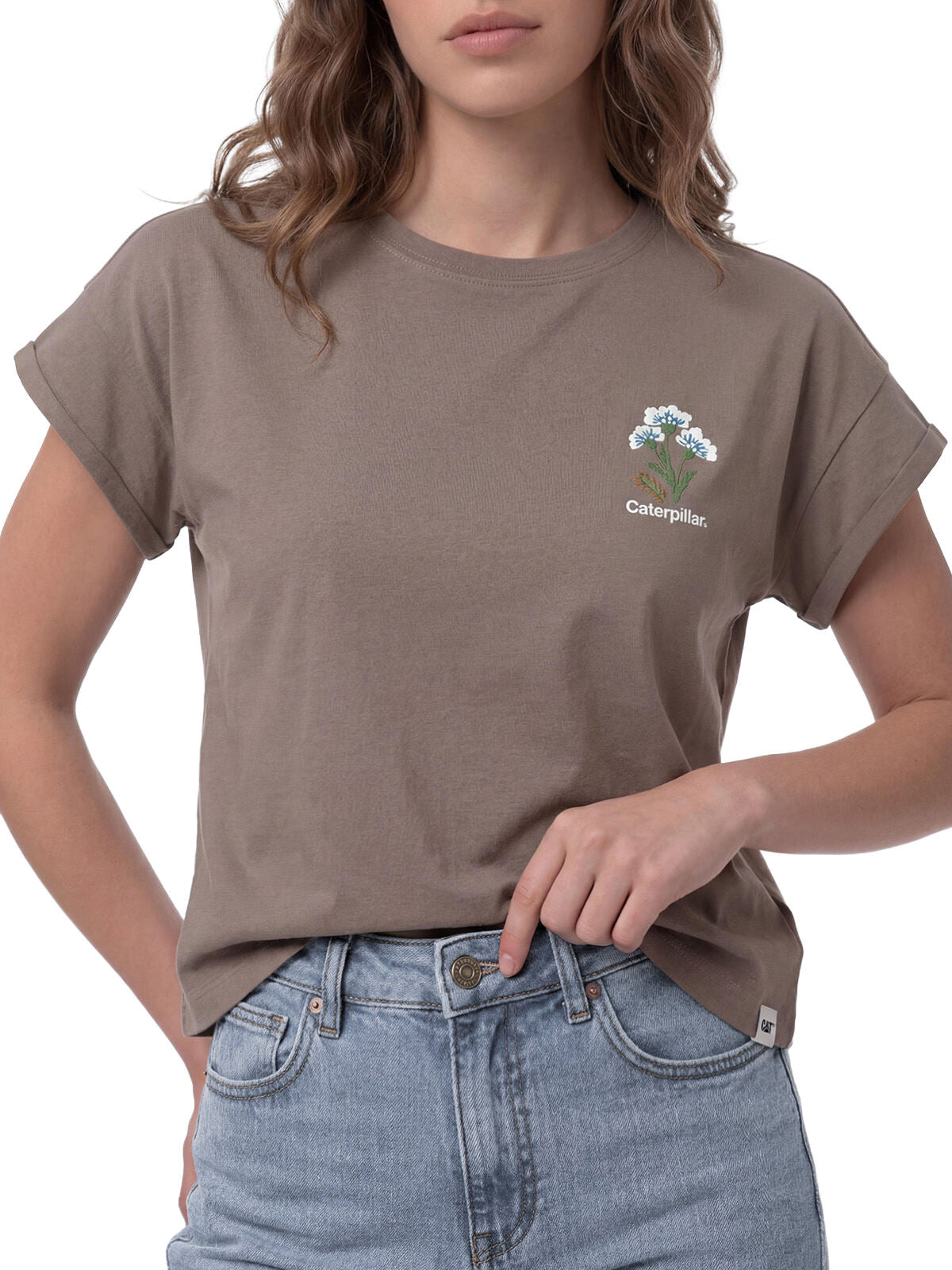 Polera Manga Corta Mujer Cross Stitch Café Cat