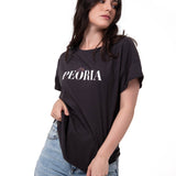 Polera Manga Corta Mujer Peoria Relaxed Negro Cat