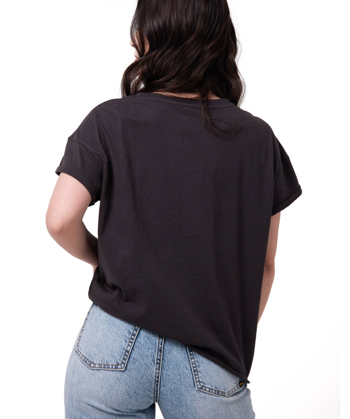 Polera Manga Corta Mujer Peoria Relaxed Negro Cat