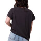 Polera Manga Corta Mujer Peoria Relaxed Negro Cat