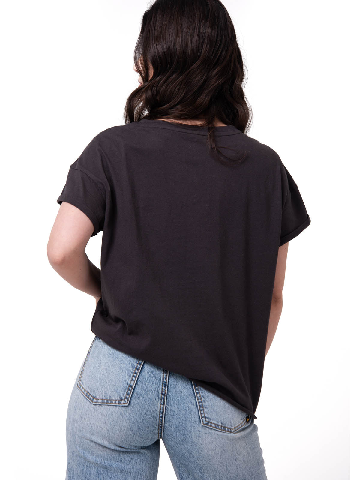 Polera Manga Corta Mujer Peoria Relaxed Negro Cat