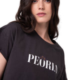Polera Manga Corta Mujer Peoria Relaxed Negro Cat