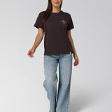 Polera Manga Corta Mujer Prisma Flora Negro Cat