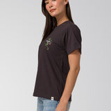 Polera Manga Corta Mujer Prisma Flora Negro Cat