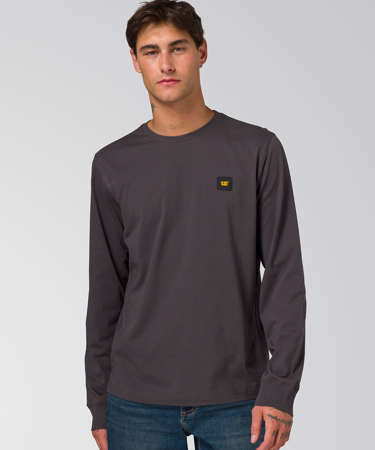 Polera Manga Larga Hombre Cat Patch Negro Cat