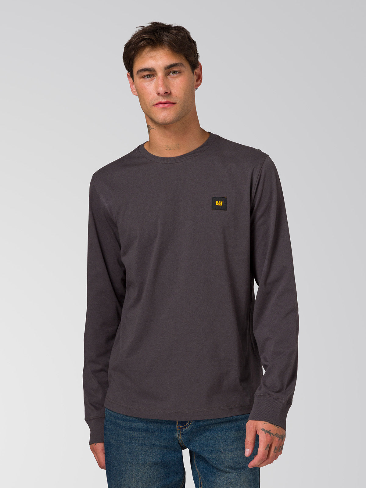 Polera Manga Larga Hombre Cat Patch Negro Cat