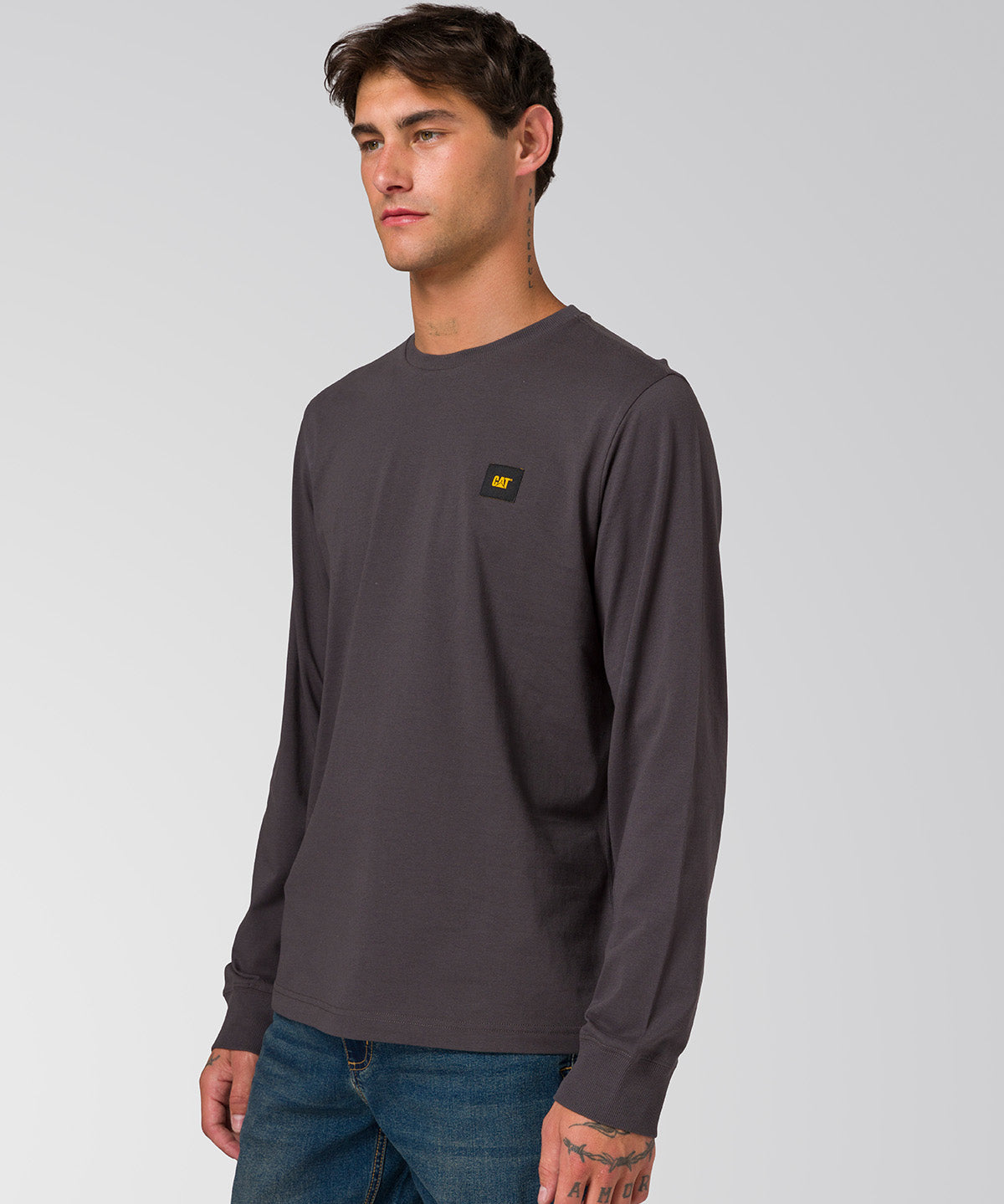 Polera Manga Larga Hombre Cat Patch Negro Cat