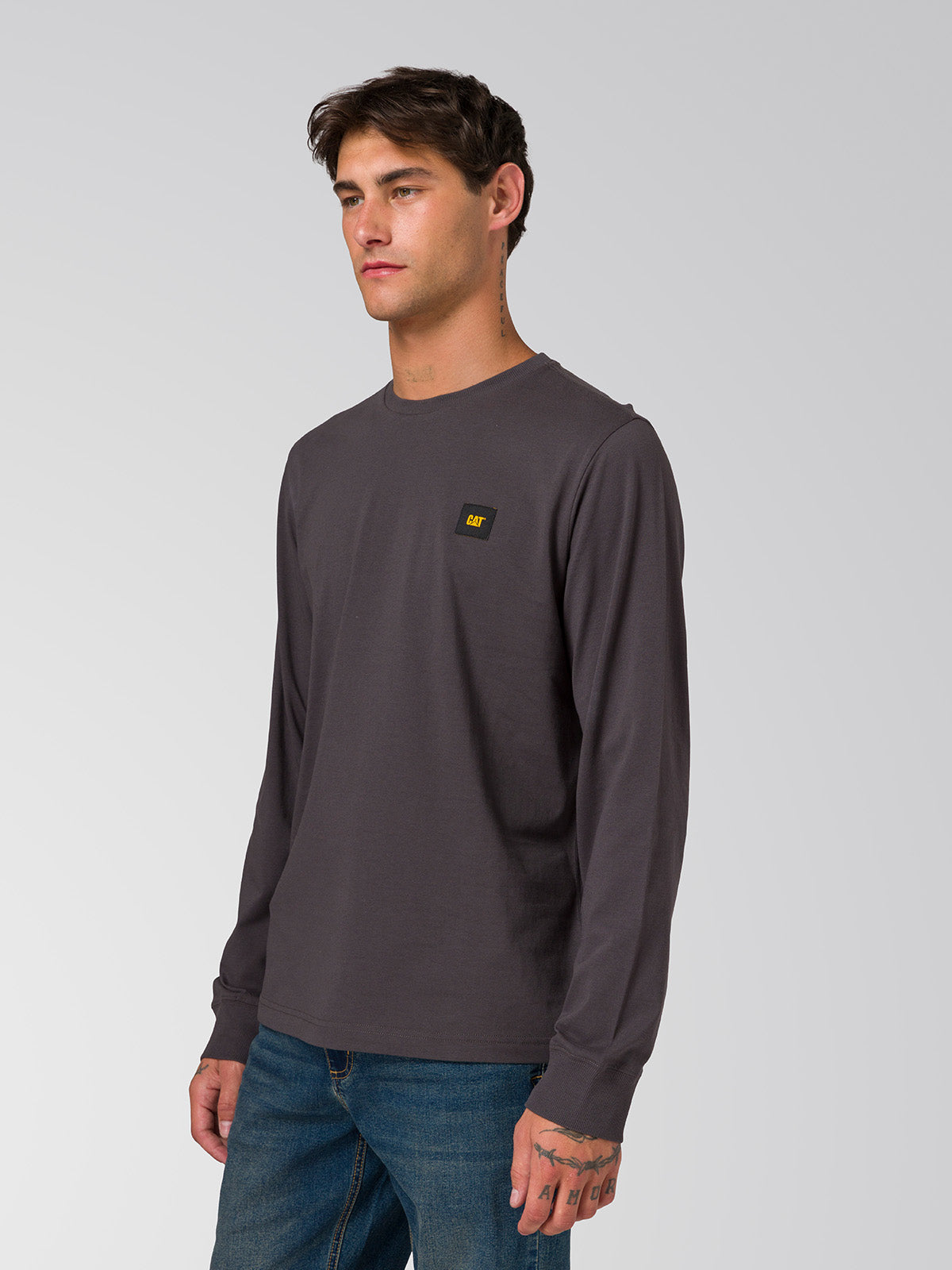 Polera Manga Larga Hombre Cat Patch Negro Cat