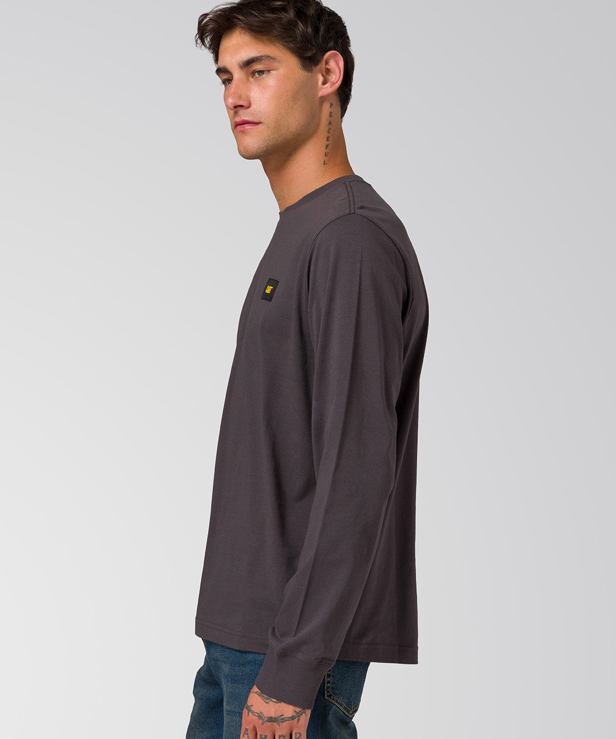 Polera Manga Larga Hombre Cat Patch Negro Cat