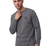 Polera Manga Larga Hombre Cat Patch Gris Cat