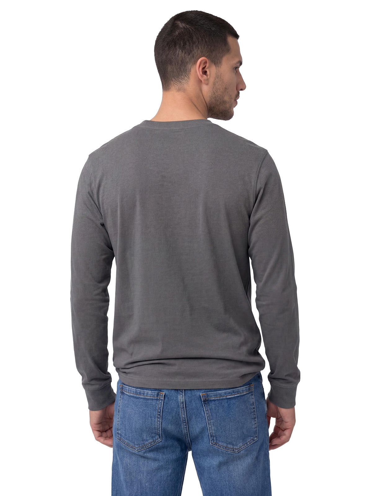 Polera Manga Larga Hombre Cat Patch Gris Cat