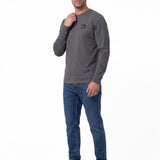 Polera Manga Larga Hombre Cat Patch Gris Cat