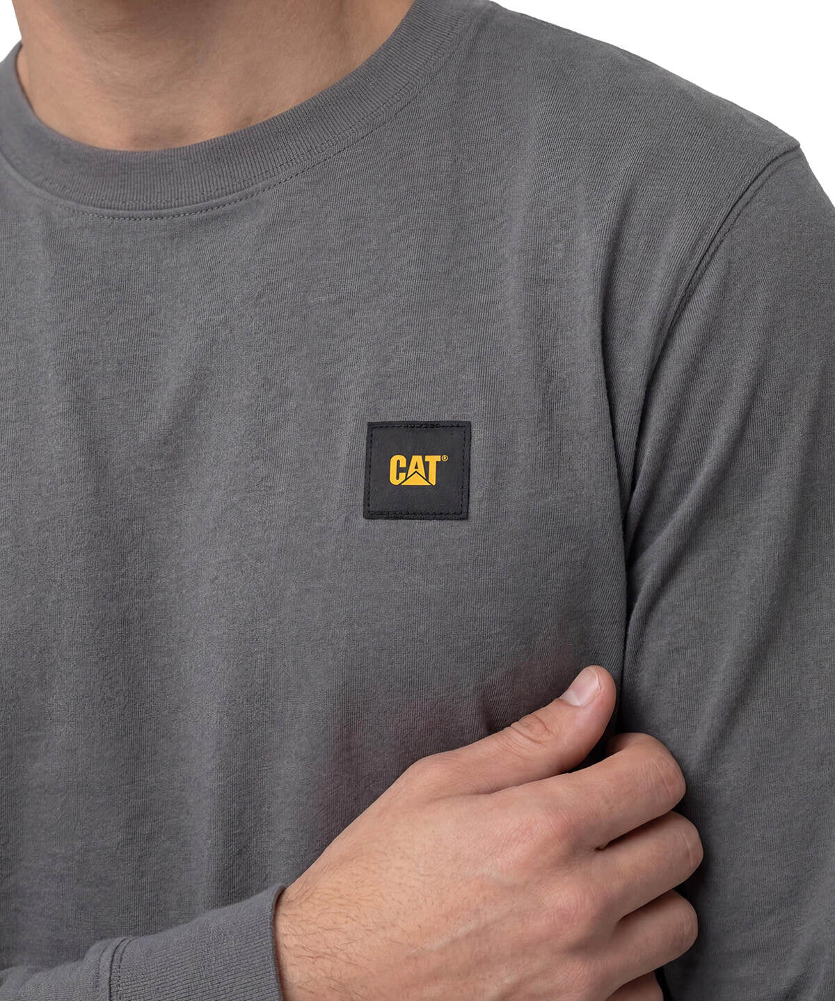 Polera Manga Larga Hombre Cat Patch Gris Cat
