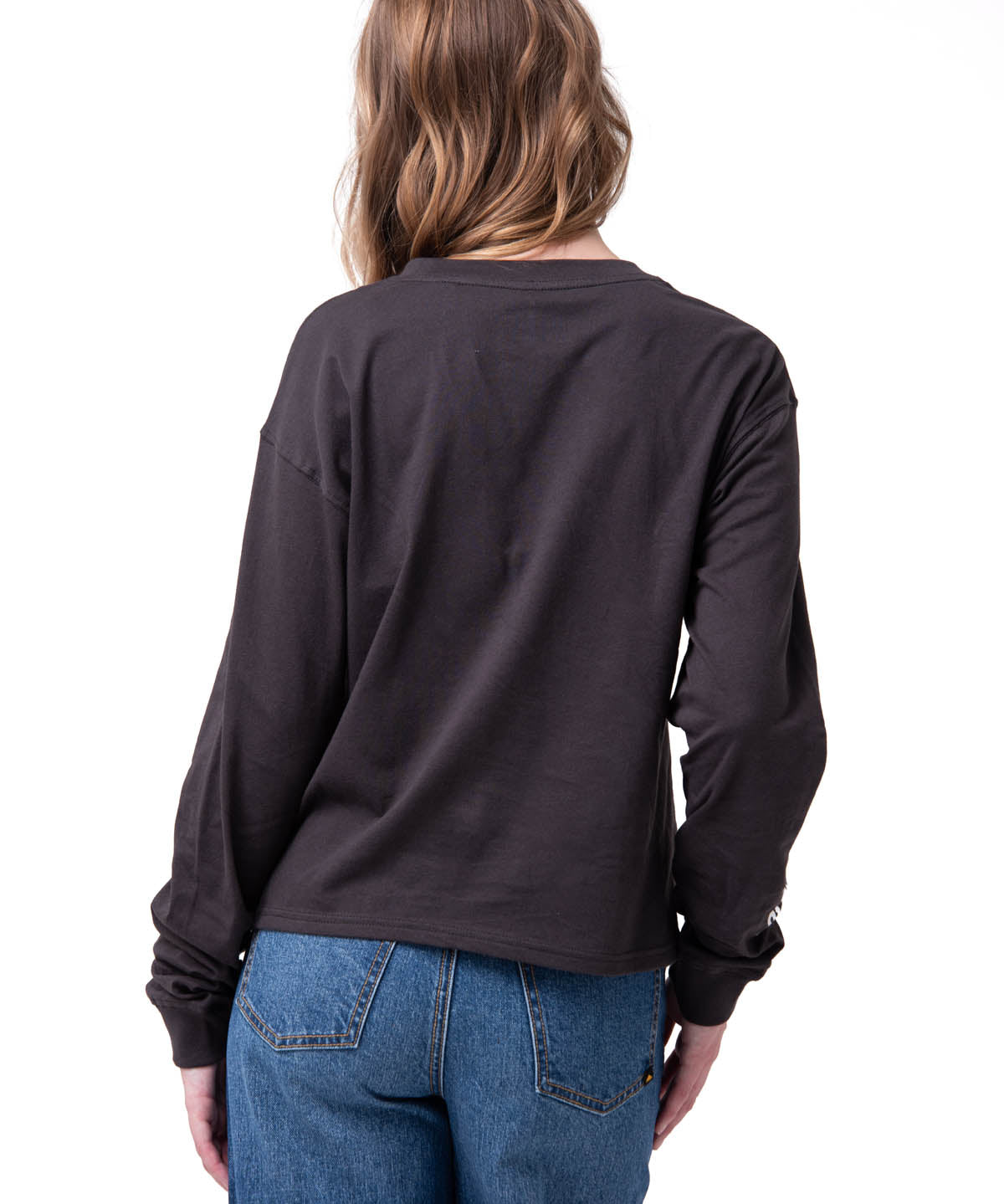 Polera Manga Larga Mujer Diseño Relaxed Negro Cat