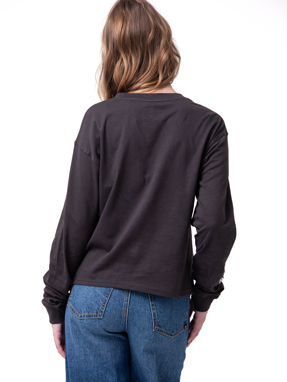 Polera Manga Larga Mujer Diseño Relaxed Negro Cat