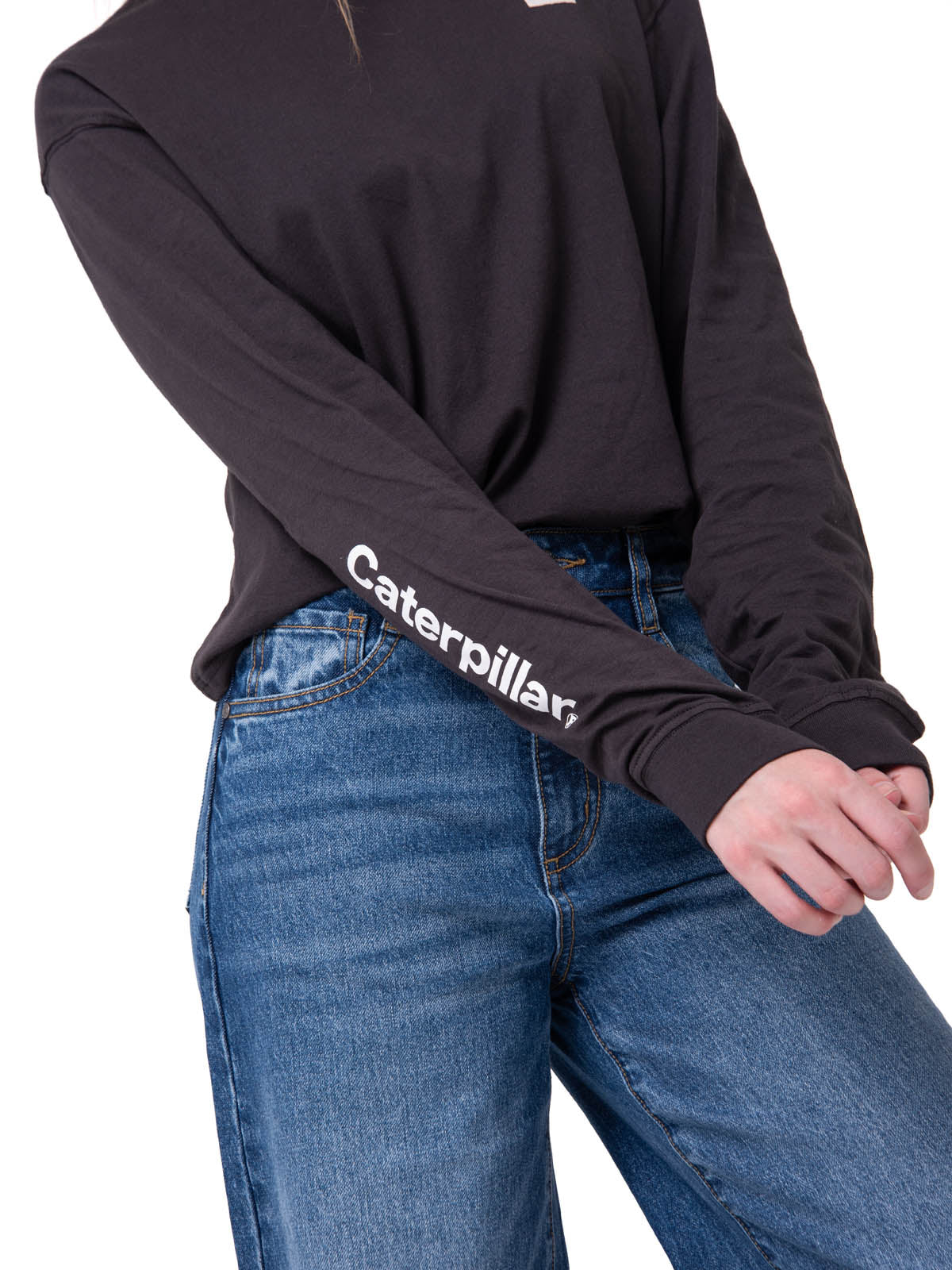 Polera Manga Larga Mujer Diseño Relaxed Negro Cat