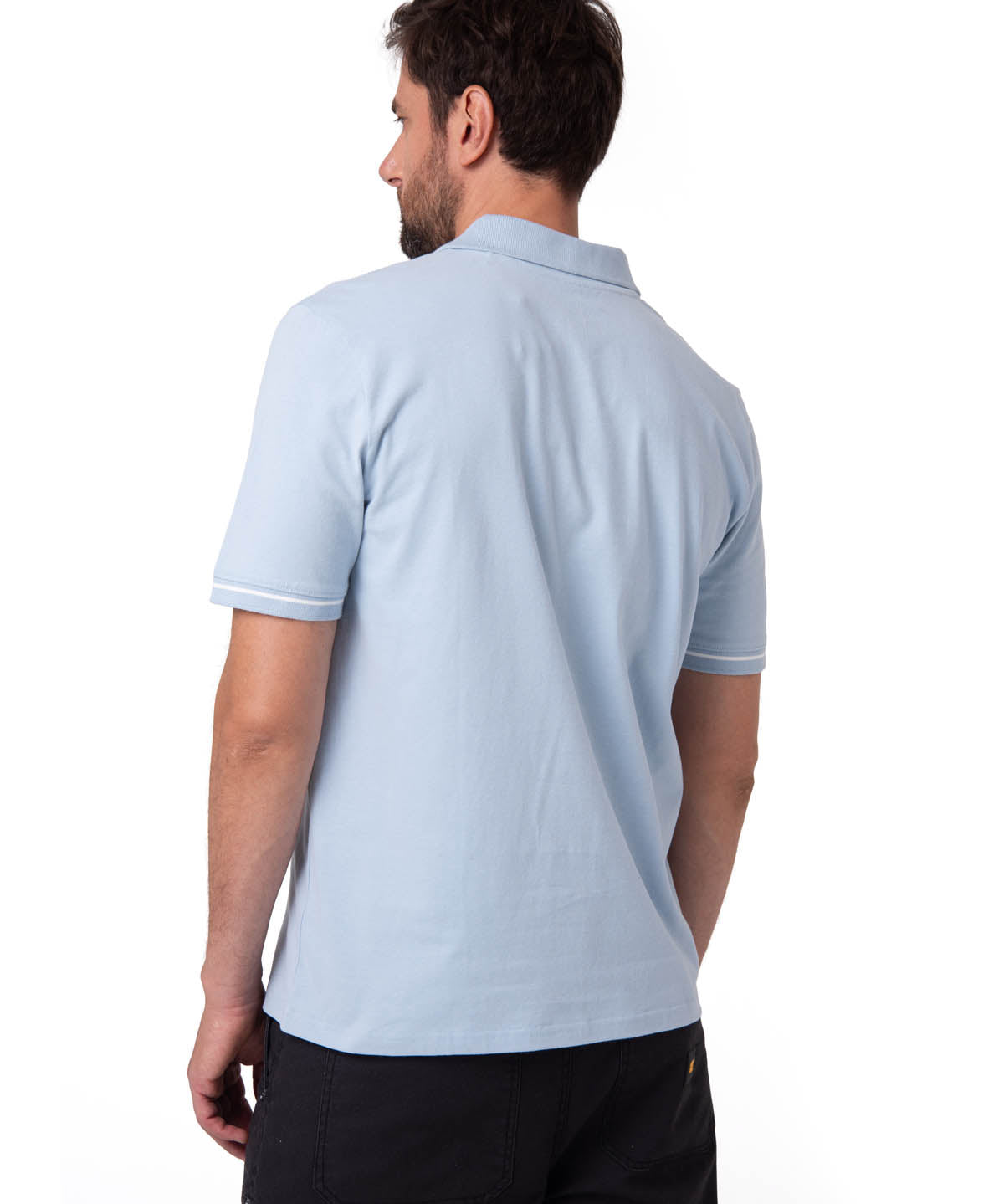 Polo Manga Corta Hombre Caterpillar Slim Celeste