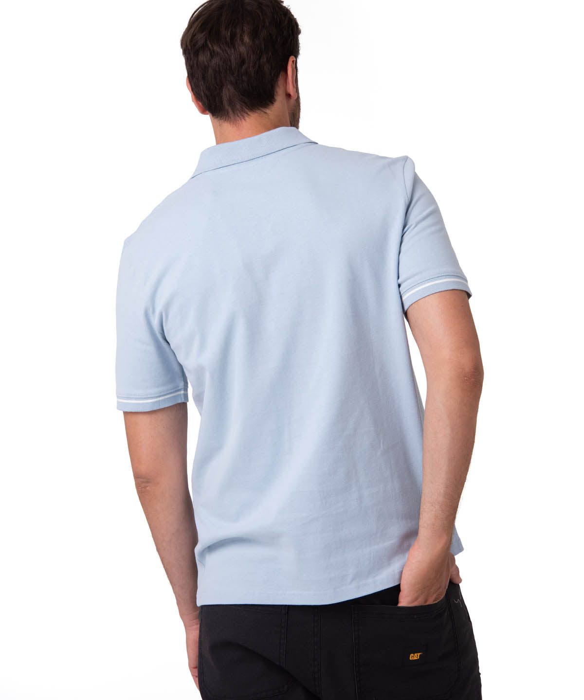 Polo Manga Corta Hombre Caterpillar Slim Celeste