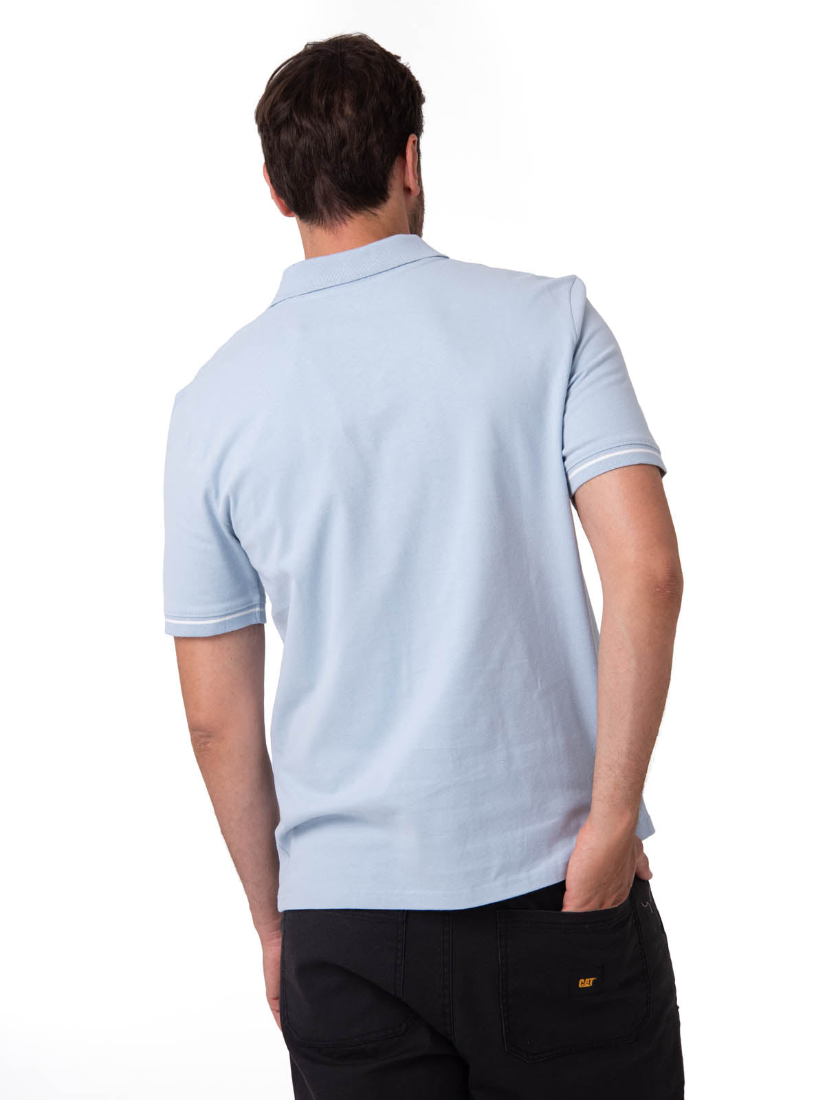 Polo Manga Corta Hombre Caterpillar Slim Celeste