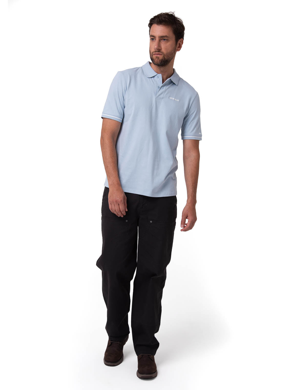 Polo Manga Corta Hombre Caterpillar Slim Celeste