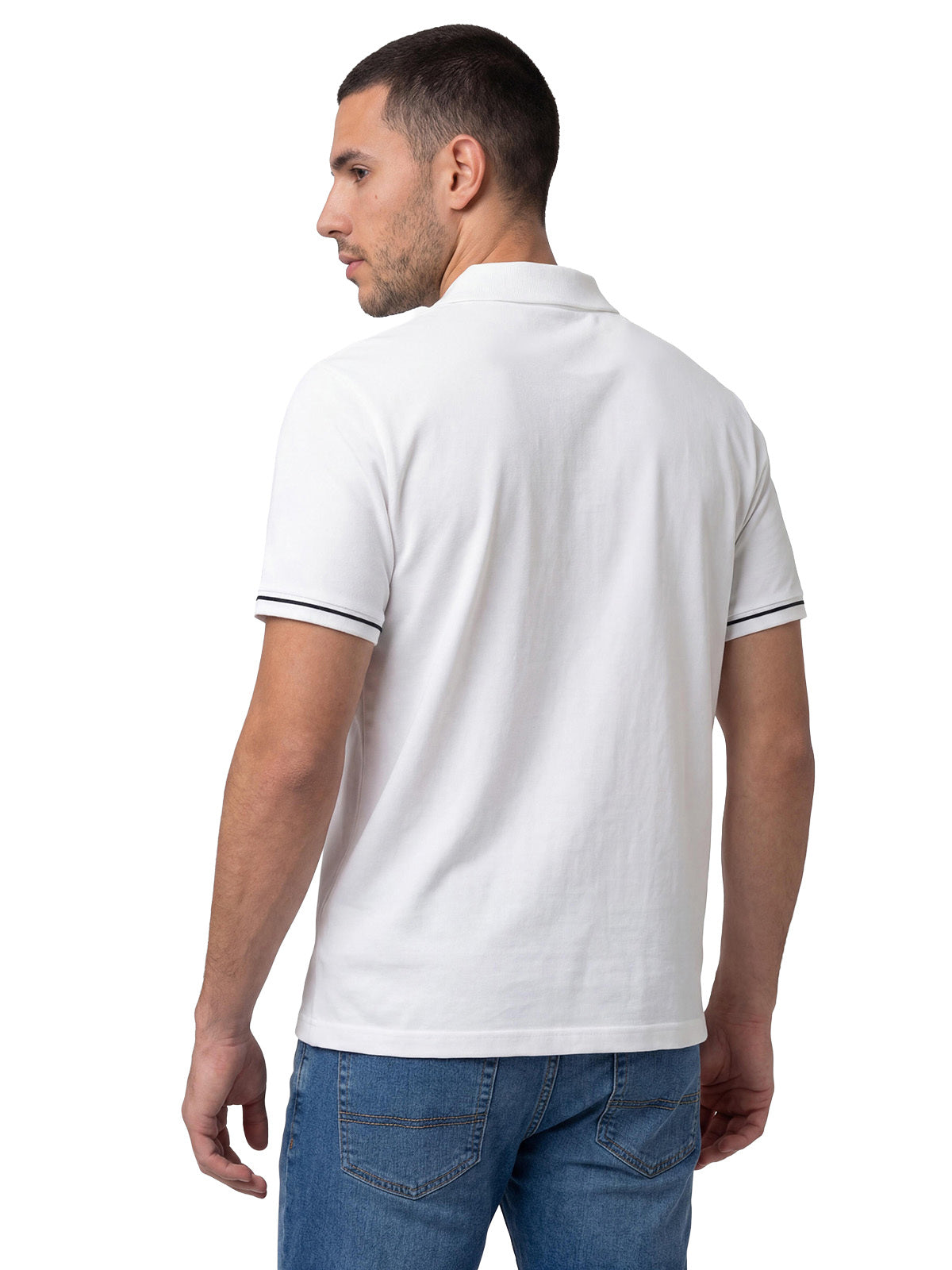 Polo Manga Corta Hombre Caterpillar Slim Blanco