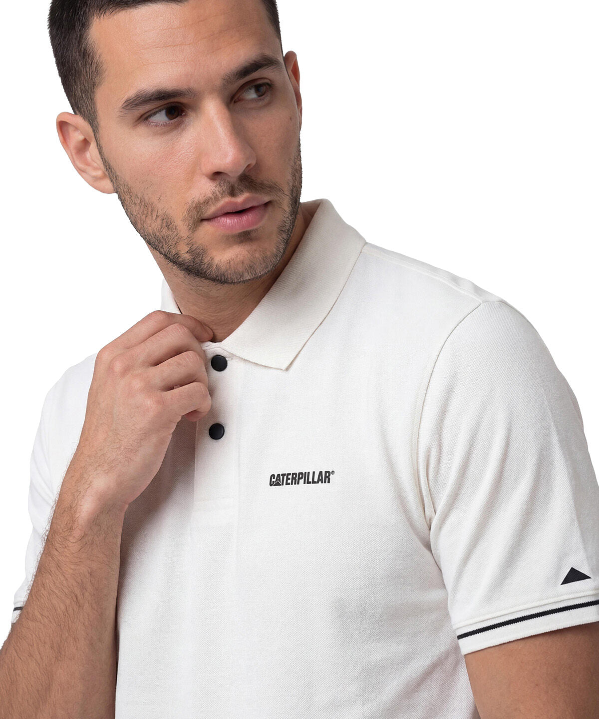Polo Manga Corta Hombre Caterpillar Slim Blanco