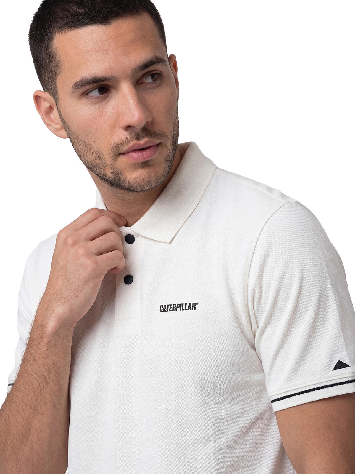 Polo Manga Corta Hombre Caterpillar Slim Blanco