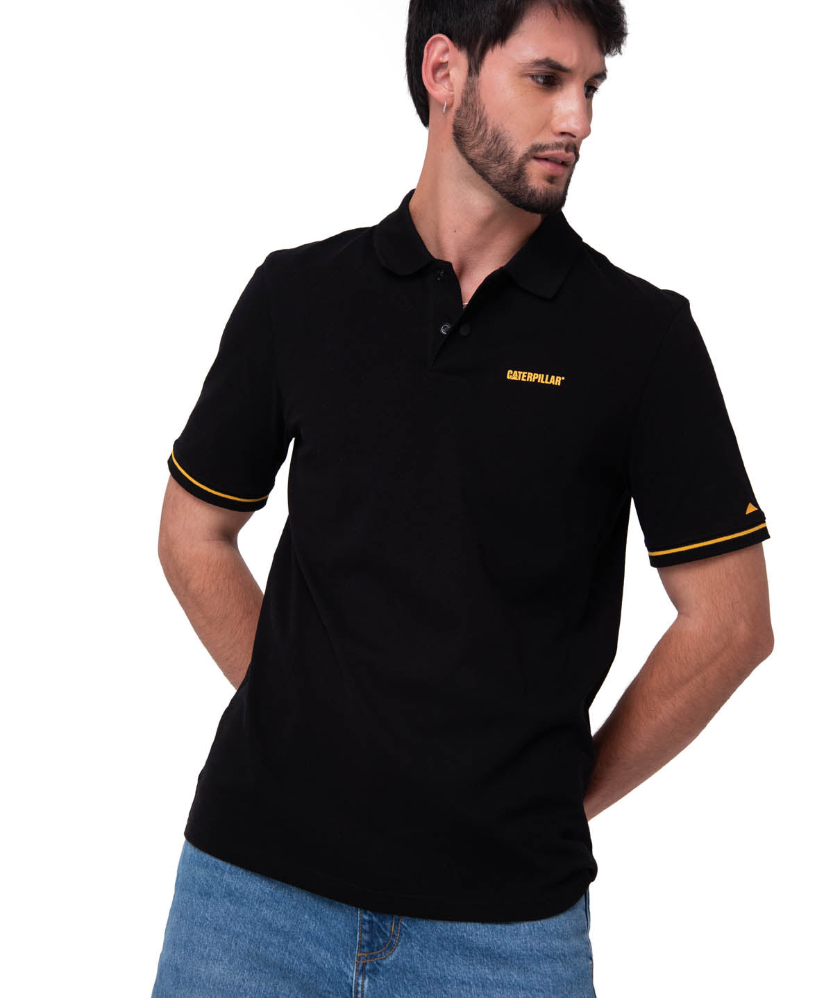 Polo Manga Corta Hombre Caterpillar Slim Negro