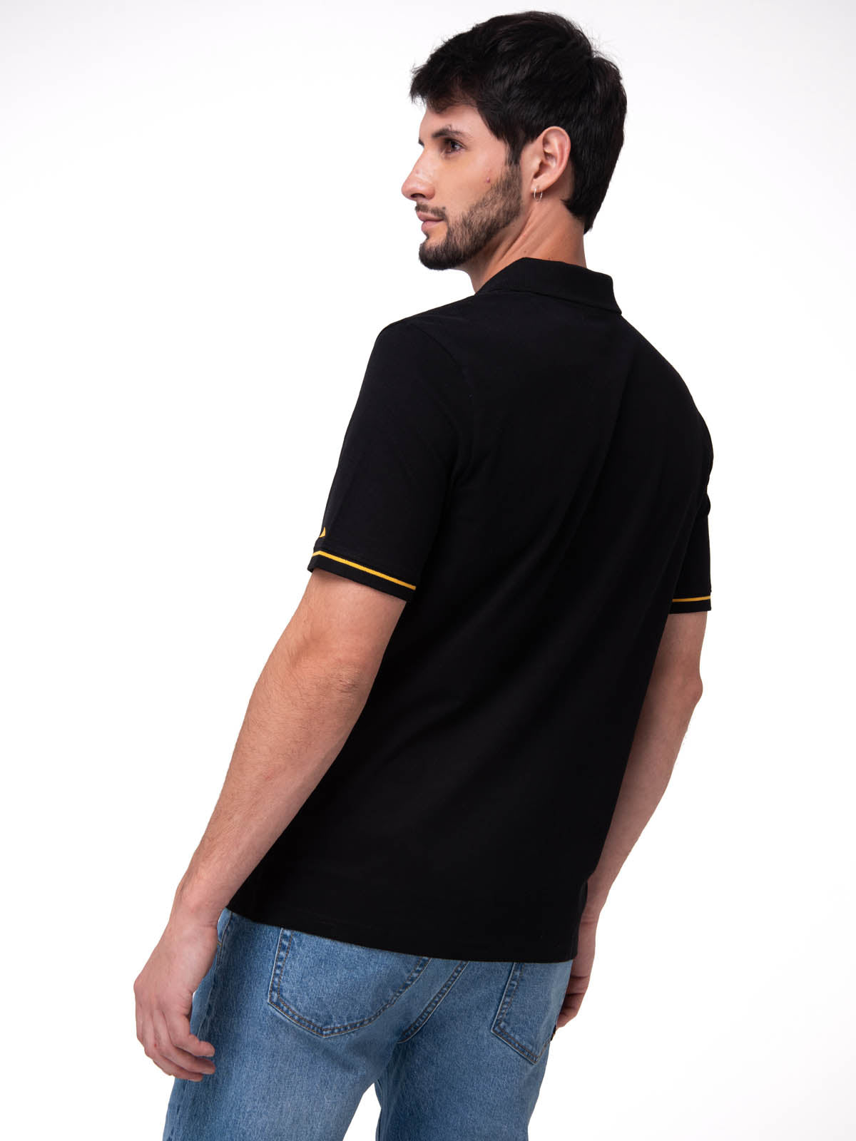 Polo Manga Corta Hombre Caterpillar Slim Negro